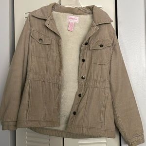 Women’s size medium corduroy jacket with fleece lining.